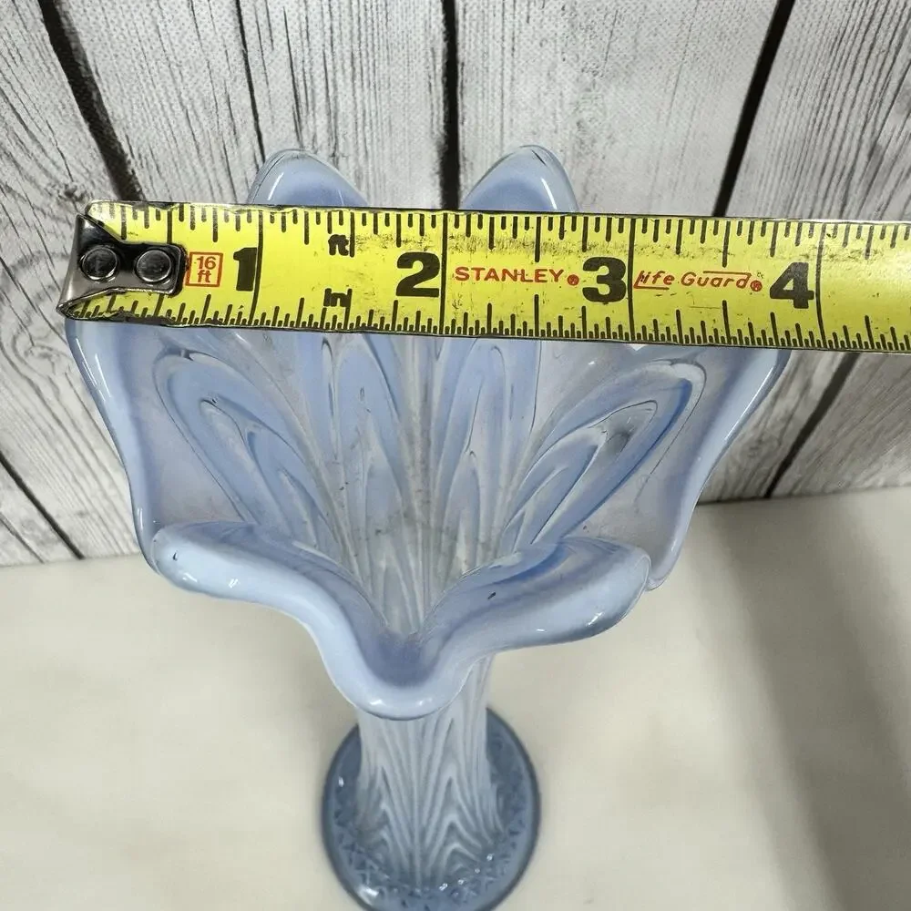 Fenton Boggy Bayou Swung Vase Light Blue Opalescent 11.5” Tall